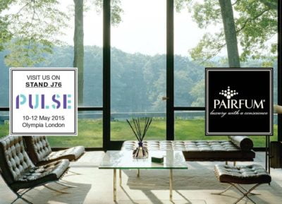 Pairfum at Pulse 2015: luxury scented candles, fragrance reed diffusers and refill oils, room perfume sprays, wardrobe sachets and much more: natural / organic / essential oils / hand-made in the UK