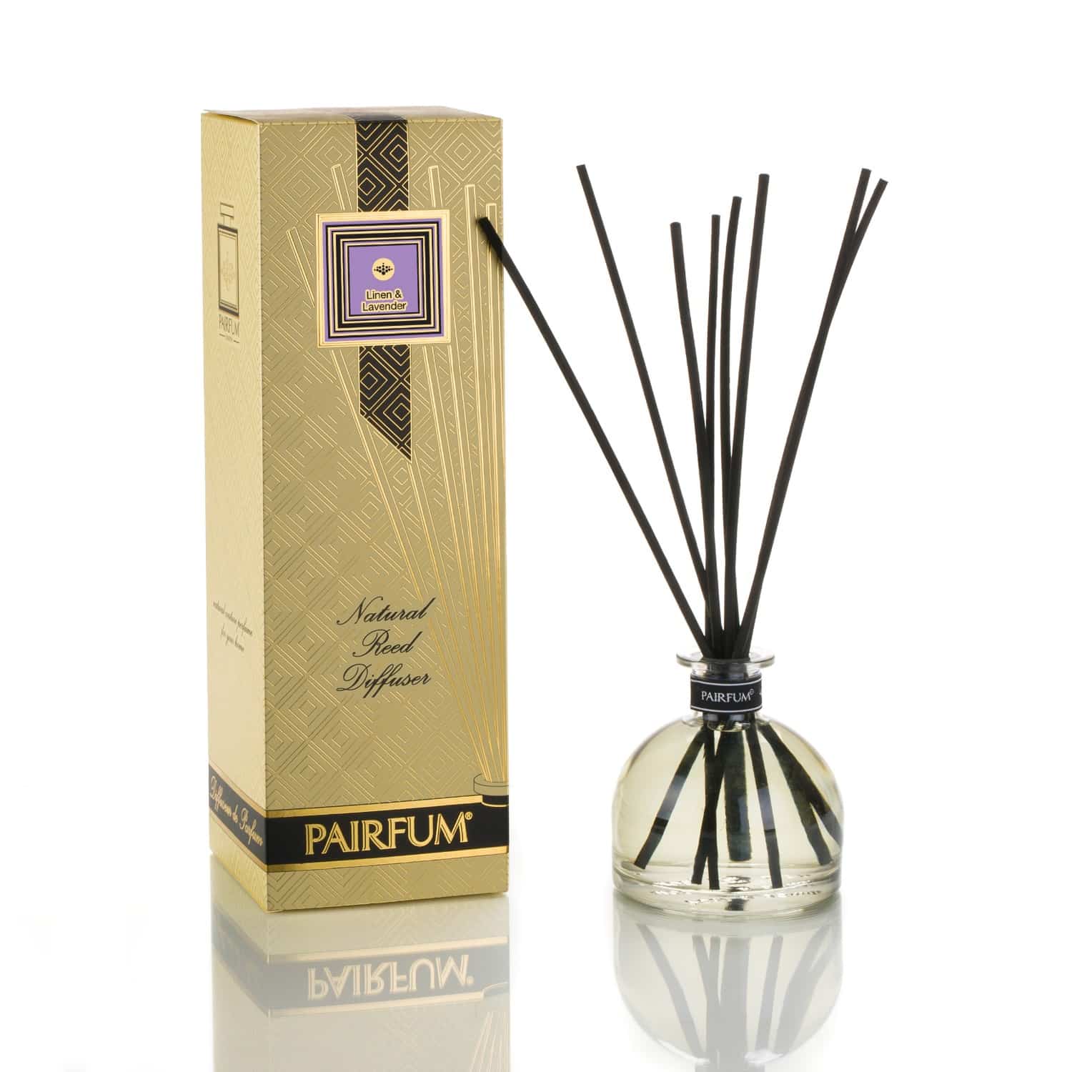 Pairfum Large Reed Diffuser Bell Signature Linen Lavender Perfect Mother's Day Gifts, Pairfum's natural reed diffusers.